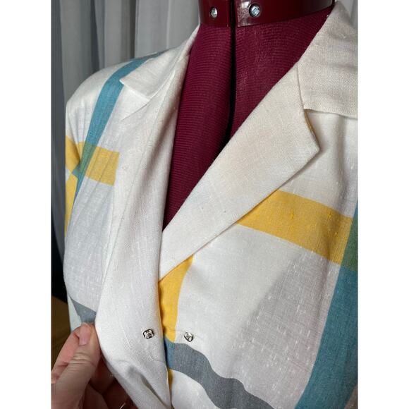 Dress Windowpane plaid shirt dress red blue yellow - Picture 8 of 16